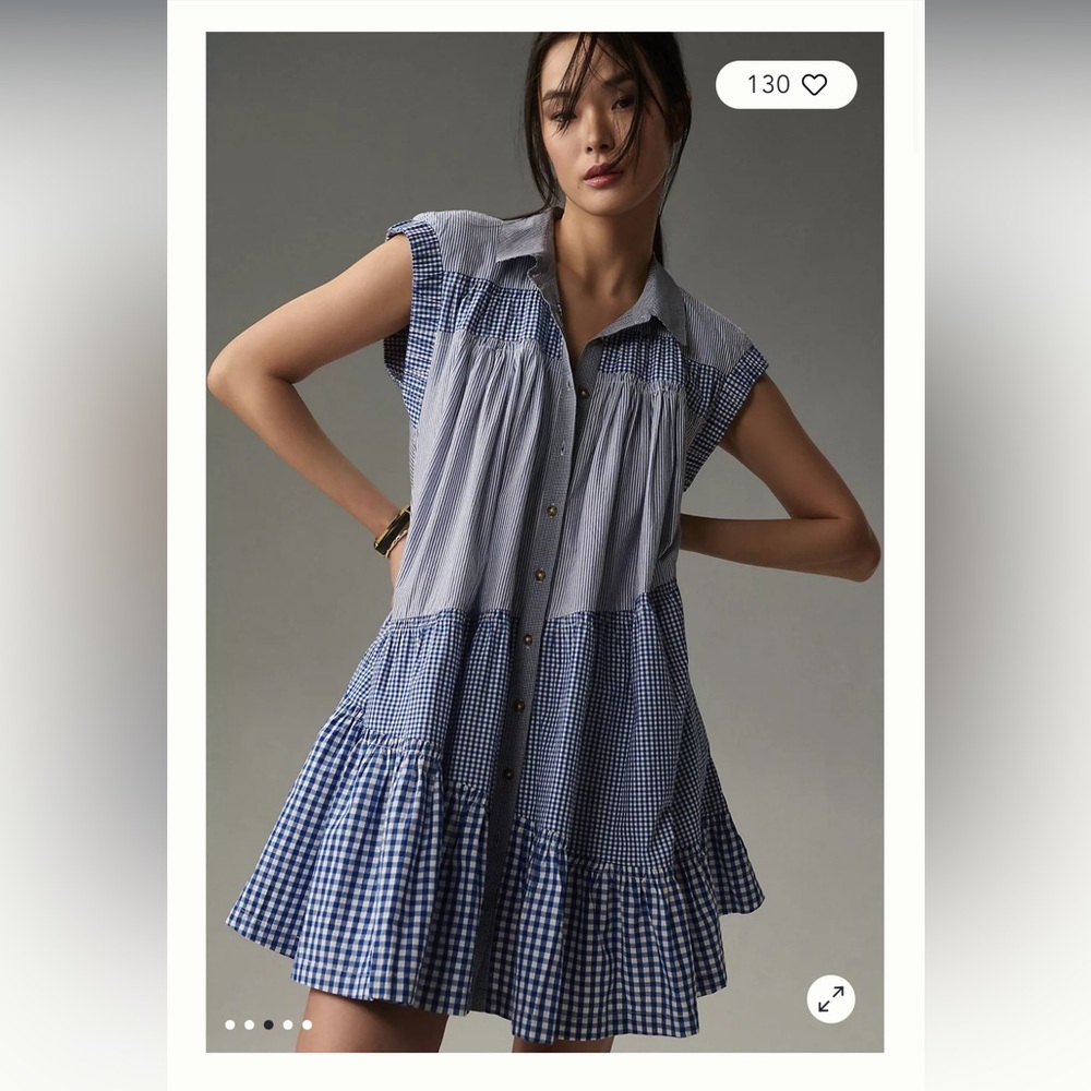 Short-Sleeve Tunic Mini Dress